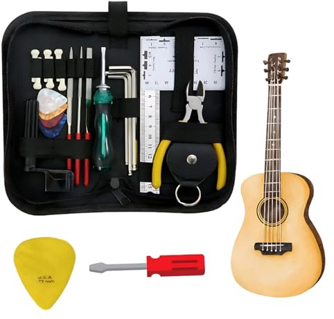 Complete 31-Piece Guitar Maintenance Tool Kit with Carrying Case- Suitable for Guitar, Ukulele, Bass, Mandolin, Banjo - Perfect Gift for Music Enthusiasts - String Instrument Repair Kit