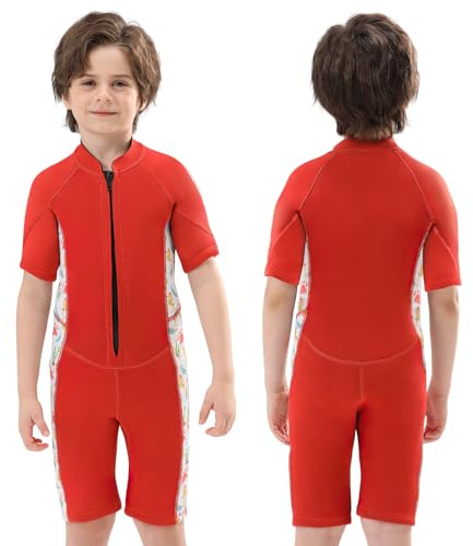 REALON Kids Wetsuit for Girls Boys Toddler and Youth 3mm Neoprene Child Full Wet Suits Warm in Cold Water Thermal Swimsuit Back Zip for Swimming Diving Jet Skiing Surfing