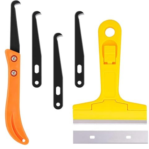 XPOOP Kit de Grattoir à Coulis pour Carrelage, Gratte Joint Carrelage, Grattoir a Dejointer Carrelage, Outils de l'enlève Joint, Grattoir à Joints de Carrelage Nettoyage de Carrelage