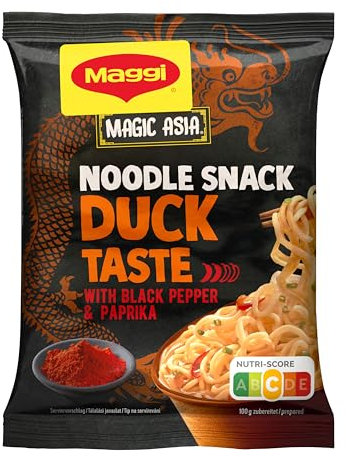 Maggi Magic Asia Instant Nudel Snack Ente, asiatisches Fertiggericht, 12er Pack (12 x 62g)