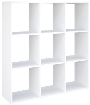 AT4 Regal Cubic Raumteiler- Weiß: Langlebiges Melaminholz, viel Stauraum, einfache Montage - modernes Design