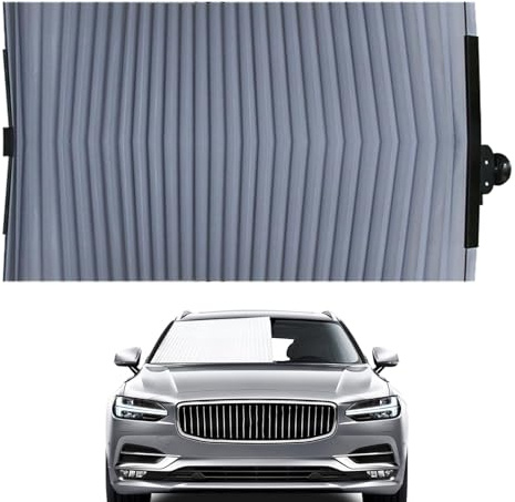 SVCEQZE 200x67cm Parasol De Acordeón para Parabrisas De Coche, Visera Retráctil con Protección De Ventosa, Cortina Delantera con Protección UV