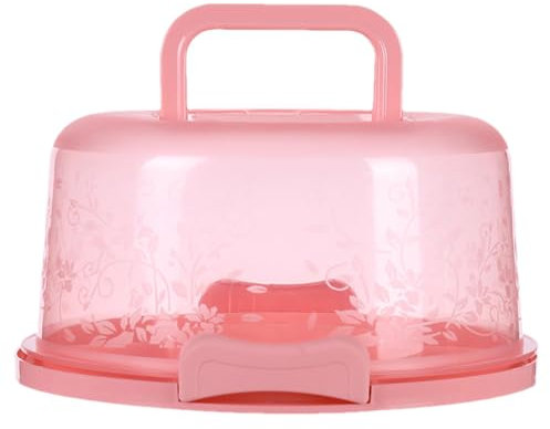 Gupcaqosjw Scatola per il trasporto di torte, rotonda, con coperchio, con coperchio e maniglia, rotonda, con coperchio, per torte, 26 x 22 x 12,5 cm