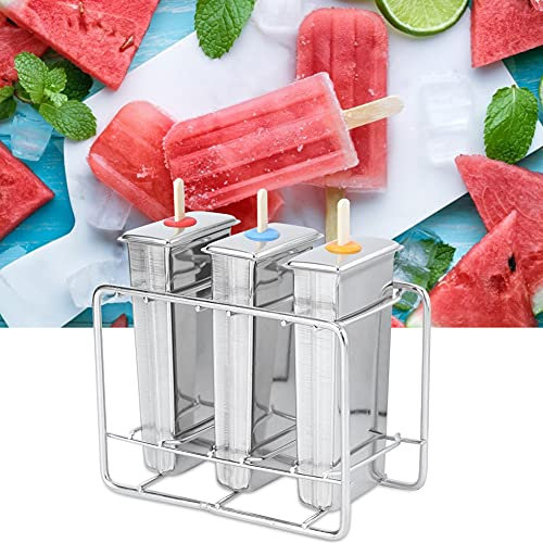 Moldes para Paletas de Helado de Acero Inoxidable, Soporte para Palitos de Helado, Molde para Helado Doméstico con Cepillo de Limpieza (Riuulityft3y58gh0x-11)