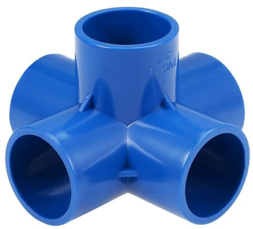 TOP-VIGOR 2 conectores de tubería de PVC de 5 vías, conectores de esquina de 32 mm, empalmes de tubería deslizante de 5 vías, conector tridimensional en ángulo recto para conexión de tubería de agua