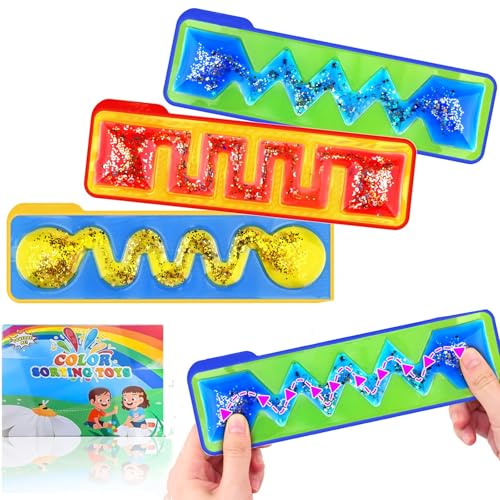 JoyJoyful 3 PCS Labirinto Gioco Sensoriale Giocattoli Gel Anti Stress Autismo Giocattoli Per Bambini Adolescenti Fidget Squishy Toy Anxiety ADHD Toys, Calmante In caso di Stress e Ansia