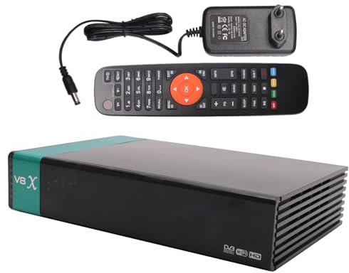 Eighosee Récepteur Satellite Numérique V8X DVB-S/S2/S2X Full HD 1080P HEVC avec WiFi Intégré, Prise en Charge de la Carte CA, Récepteur TV (Prise EU)