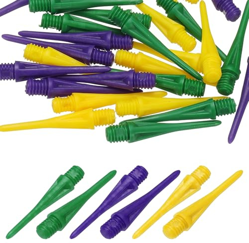 YELARXI Plastic Dart Tips, 2BA Thread Soft Tip Dart Points 30Pcs 3 Colors
