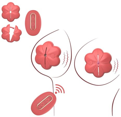 Pinzas vibrantes para pezones de silicona para mujeres – Morsetti ajustables y ligeros con 10 modos de vibración, diseño discreto y recargable, accesorios íntimos para parejas (Rojo)