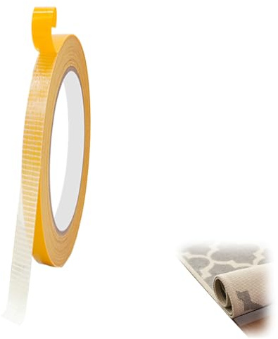 Cinta adhesiva de doble cara para suelos de madera dura y alfombras de área, fuerte y sin residuos (45 mm x 25 m)