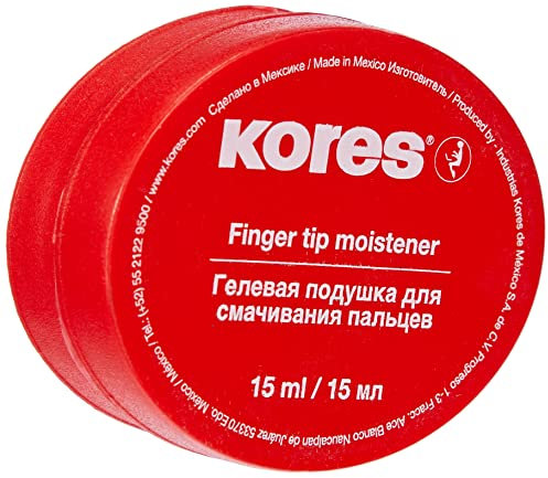 Kores - Fingeranfeuchter für Zählen, Sortieren und Ablegen, Antibakteriell und Ungiftig, Praktischer Plastik Behälter, Packung von 1 x 25ml