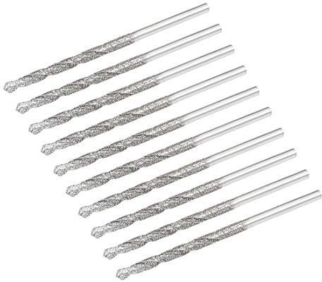 sourcing map 10 Stück Spiralbohrer Schnellarbeitsstahl HSS 2.1mm für Glasmuscheln Steinfliesen
