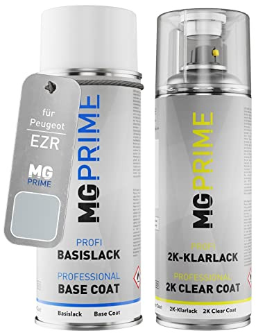 MG PRIME Billack sprayburk för Peugeot EZR Gris Aluminium Metallic +2K