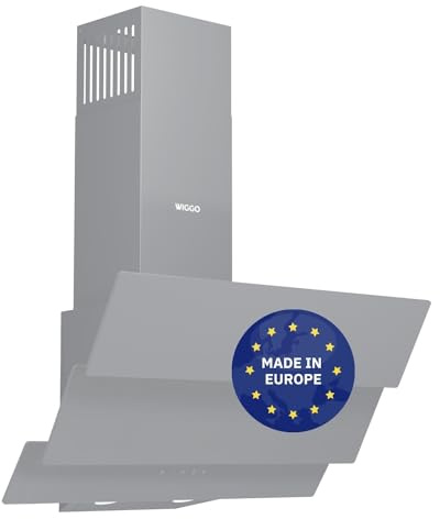 Wiggo B643 extractor hood 60 cm head free | Extraction and circulation | Extraction capacity 615 m³/h - Touch display 4 positions | Energy efficiency class B angled hood including 2x carbon filter |