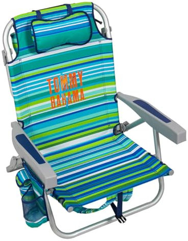 Tommy Bahama 5 Position Beach Chair (Green Stripes)