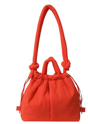 Extolove Mochila acolchada para mujer, bolsa de mano acolchada de moda, mochila ligera y hinchada, Naranja, Mochilas Tote