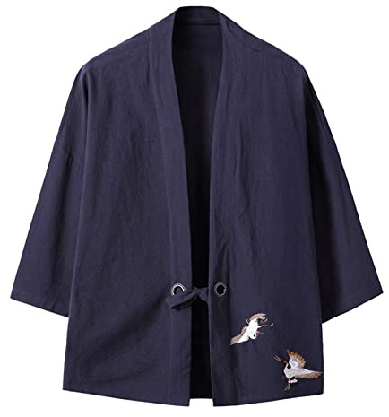 RUMAOZIA Chaqueta de punto kimono para hombre ropa exterior casual japonesa tradicional clásica samurai ropa verano playa transpirable kimono camisa suelta ropa de calle yukata haori camisas