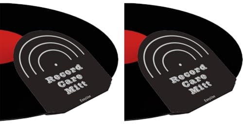 Yominerr Enregistreur Mitt 2 Pièces Accessoires pour Tourne-Disque Vinyle LP Accessoires de Nettoyage de Disque Noir