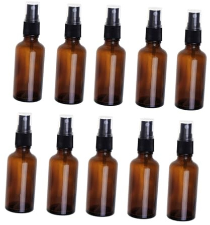 Homoyoyo 8pcs Brown Glass Spray Bottles Refillable with Fine Mist Sprayer for Essential Oils Perfume Liquid Storage Compact Lightweight Design