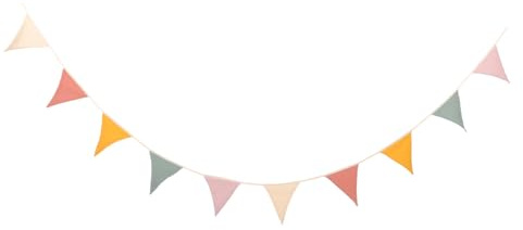 DOITOOL Ghirlanda Colorata in Cotone per Cameretta e Shower Decorazione Riutilizzabile Leggera Bandierine di Stoffa per Feste e Ambienti Interni