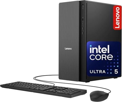 Lenovo IdeaCentre Secure & Productive Business Tower Desktop, Intel 10-Core Ultra 5 225, 8GB DDR5 RAM, 756GB Storage(256GB SSD & 500GB HDD), HDMI + VGA, Wi-Fi 6E, RJ-45, USB-C, Windows 11 Pro