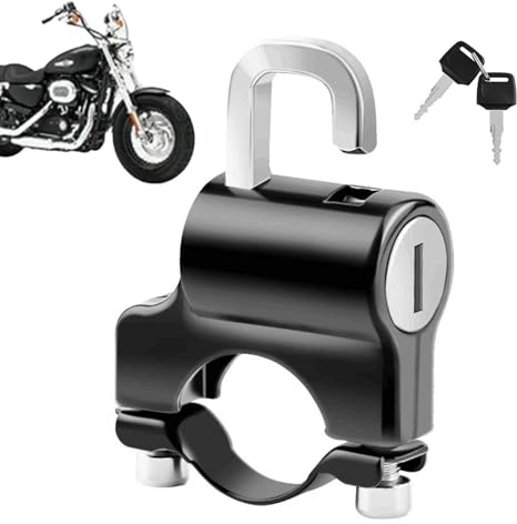 Candado de Casco de Moto | Combo De Alta Resistencia | Candado De Aleación De Aluminio Antirrobo Para Motos De Cross Con Dos Llaves - para Manillar de Moto y Scooter de mm