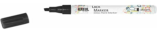 KREUL 47511 - Lackmarker calligraphy, schwarz, Strichstärke 1 - 3 mm, Kalligrafie Spitze für schöne Schriften, zum Gestalten, Beschriften und Verzieren von kleinen, originellen Geschenken