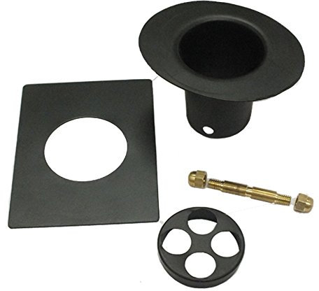 Monarch Rain Chains 12201 Monarch Aluminum 3-Piece Rain Chain Installation Kit Black Power Coated