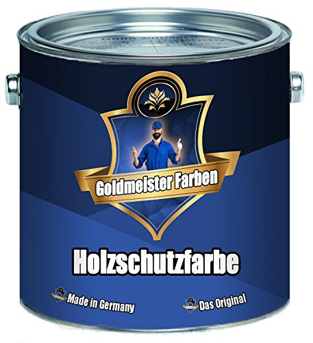 Goldmeister Farben Holzschutzfarbe in Schweden-Rot, Grün, Weiß, Schwarz, Dunkel-Braun, Rot-Braun und Beige - perfekter Schutz mit deckender Farbe für Holz (1 L, Grün)