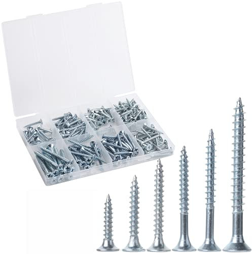 Mr. Pen- Wood Screws Assortment Kit, 152 pcs, Silver, Phillips Tips, Assorted Wood Screws, 6 Sizes (2”, 1-1/2”, 1-1/4”, 1”, 3/4”, 1/2”)