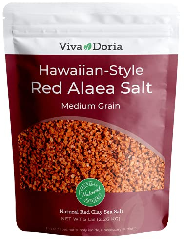 Viva Doria Hawaiian Red Alaea Sea Salt, Medium Grain, 5 lb