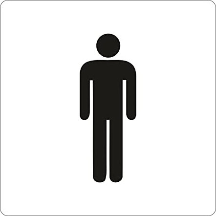 Pubblimania toilettes | Panneau en aluminium pour usage extérieur - intérieur, épaisseur 3 mm (WC man 12 x 12)