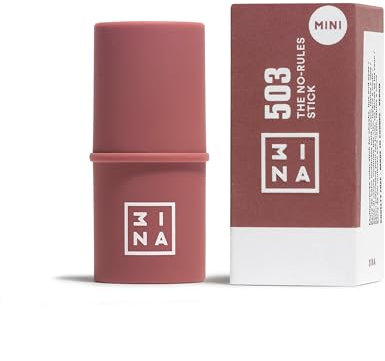 3INA MAKEUP - The No-Rules Stick 503 (mini) - Blush in Crema Nude con Acido ialuronico - Blush Stick per Occhi Labbra e Guance - Blush Formato Viaggio dal Finitura naturale - Vegan - Cruelty Free