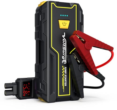 Avviatore Batteria Auto, 5000A Portatile Avviatore Emergenza per, Booster Avviamento Auto Per Motori a Benzina Fino a 7.0L Ges o 5.5L Diesel 12V Avviatore di emergenza, Jump Starter, Torcia a LED