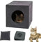 Katzenhöhle aus Filz mit Kissen Faltbare Kuschelhöhle für Katzen Katzenbox Regalhöhle Katzen Katzenhaus Filzhöhle für Katzen kleine Hunde Katzenkorb (Dunkelgrau, 33x37x33 cm)