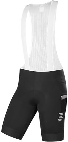 INBIKE Fahrradhose Bib Shorts Radlerhose Fahrradunterhose Shorts Fahrrad Kurz Herren Gepolstert mit Träger Tasche Sommer Atmungsaktiv Elastisch Schwarz XL