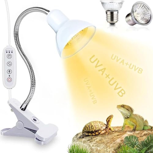 Sunshine smile Schildkröten Lampe,25W 50W Wärmelampe Schildkröten,Zeitgesteuerte Temperaturregelung Schildkröte Wärmelampe,Wärmelampe für Schildkröten Terrarium,Reptilien Terrarium LampeWärmelampe