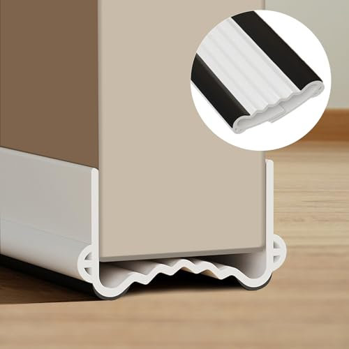 Türdichtung Zugluftstopper für Türen 100cm, Neues Upgrade Tür Dichtung Zugluftstopper Kann Frei Geschnitten Werden, Türdichtung Selbstklebend Leicht zu installieren, Wiederverwendbar