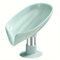 IMAXWAVE Jabonera en Forma de Hoja para Baño y Cocina - Soporte de Esponja Extraíble sin Taladro, Diseño con Drenaje Eficiente - Porta Jabón Antideslizante y Moderno para Lavabo, Ducha - Verde