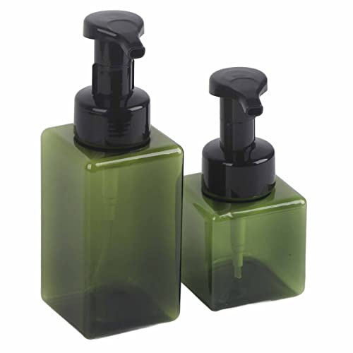 Dispensador de jabón espumoso, 2 piezas de 250 ml y 450 ml de espuma recargable líquido de manos con bomba vacía para jabón líquido, champú, gel de ducha