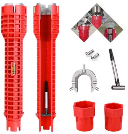 GIDWRIY Chiave Rubinetto Lavello 8 In 1, Chiave a Tubo Multifunzionale, Strumento per Idraulici