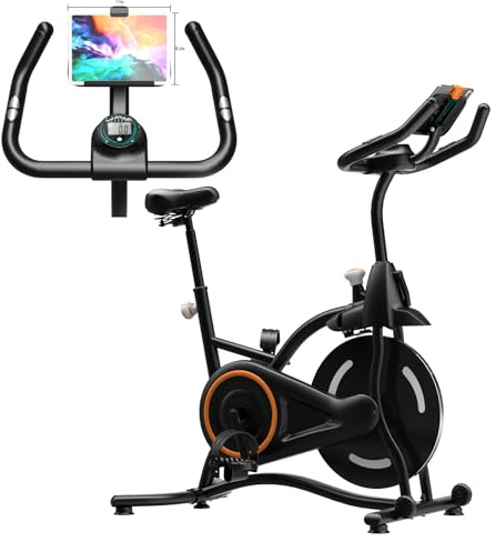 Cyclerade Exercise Bike, Low Noise Indoor Stationary Cycling Bike with APP Sports Data Link Adjustable Resistance With Flat Stand