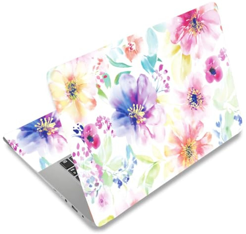 SUPERDANT Vattenfärg blommor laptop skinn klistermärke dekal växt universell bärbara datorer anteckningsbok skal klistermärke 12 13 13,3 14 15 15,4 15,6 tum vinyl laptop fodral klistermärken