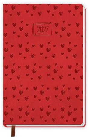 TRÖTSCH - Taschenkalender A7 Soft Touch Herzchen 2027: Soft Touch Terminkalender