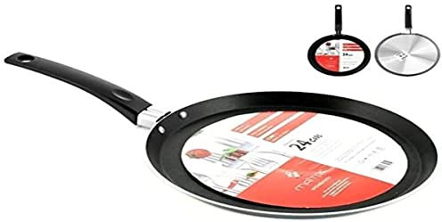 HOME Maitre-Crepera de Aluminio con Revestimiento Antiadherente. Diámetro: 24 cm. Color Antracita, Metal, Negro, Gris