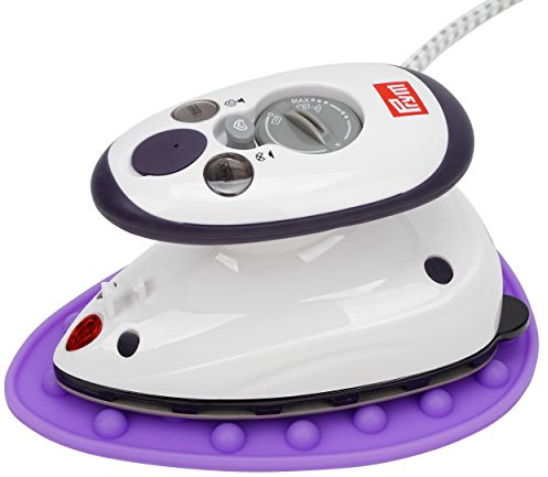Plancha de vapor Prym Mini, el juego incluye apoyaplanchas de silicona de Semplix, plancha de vapor de viaje o para uso doméstico, práctica e liviana morado