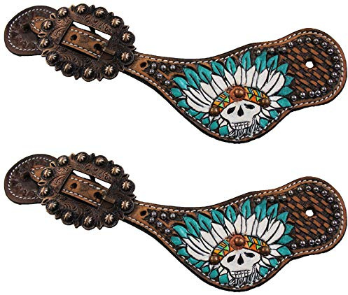 CHALLENGER Horse Western Riding Cowboy Boots Leather Spur Straps Tack 74141