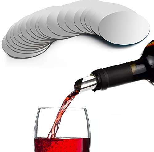 Hiceeden 200 Pack Silver Wine Pourer, Thin and Reusable Aluminum Foil Wine Pourer, Drop Stoping Pour Spout for Home, Bar, Restaurant, Party