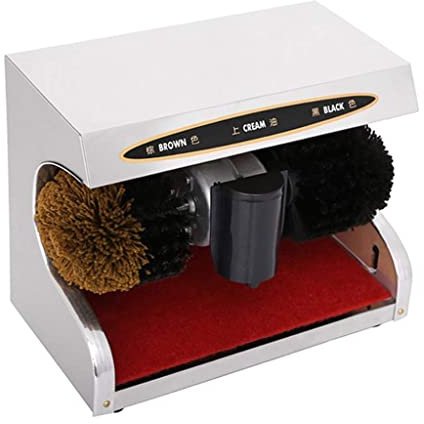 QHYXT Lucidascarpe Elettrico Pulitore Scarpe Elettrico con sonda a rilevamento Automatico Lucidascarpe Elettrico Portatile Elettrico per Borse in Pelle Manutenzione seggiolino Auto (Bianco)