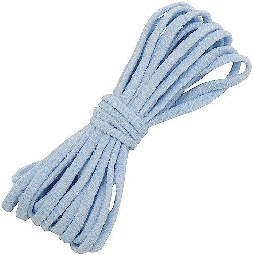 AERZETIX - C67379 - Cordón elástico trenzado 5 metros - anchura 5mm - color azul cielo/blanco - confección mercería costura ropa tela cinturón pantalones falda